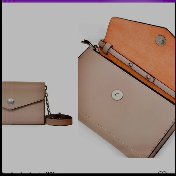 rag & bone Handbags - Rag & Bone Atlas Convertible Crossbody Leather Light Khaki Orange Interior
